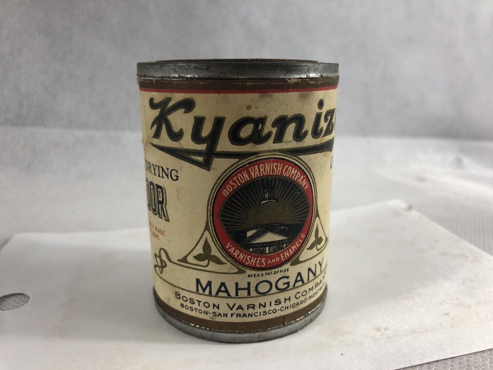 Vintage Kyanize Mahogany, Boston Varnish Company, 1/4 Pint Circa 1935