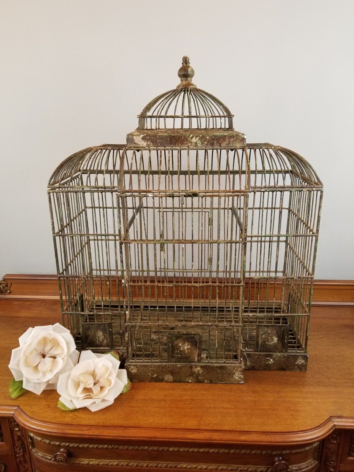 Large Antique Style French Architectural Iron Dove Cote Bird Cage * New