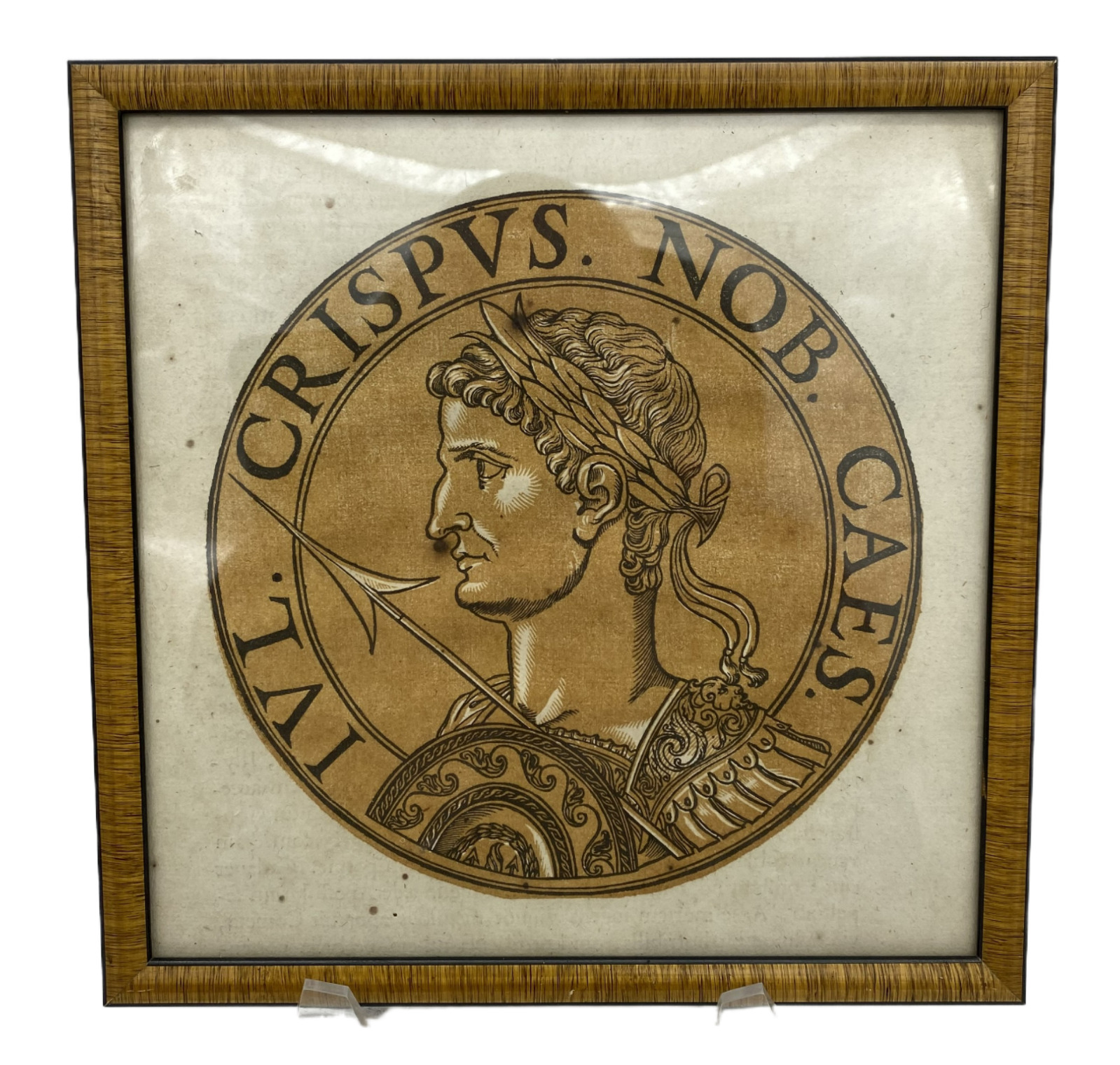 Vintage Portrait of Roman Emperor Crispus, Goltzius, Framed