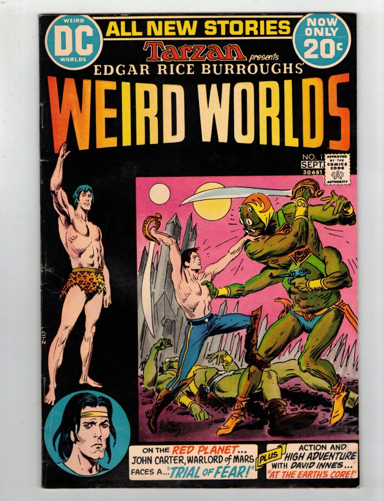 Weird Worlds #1 (1972) Tarzan John Carter   Fine