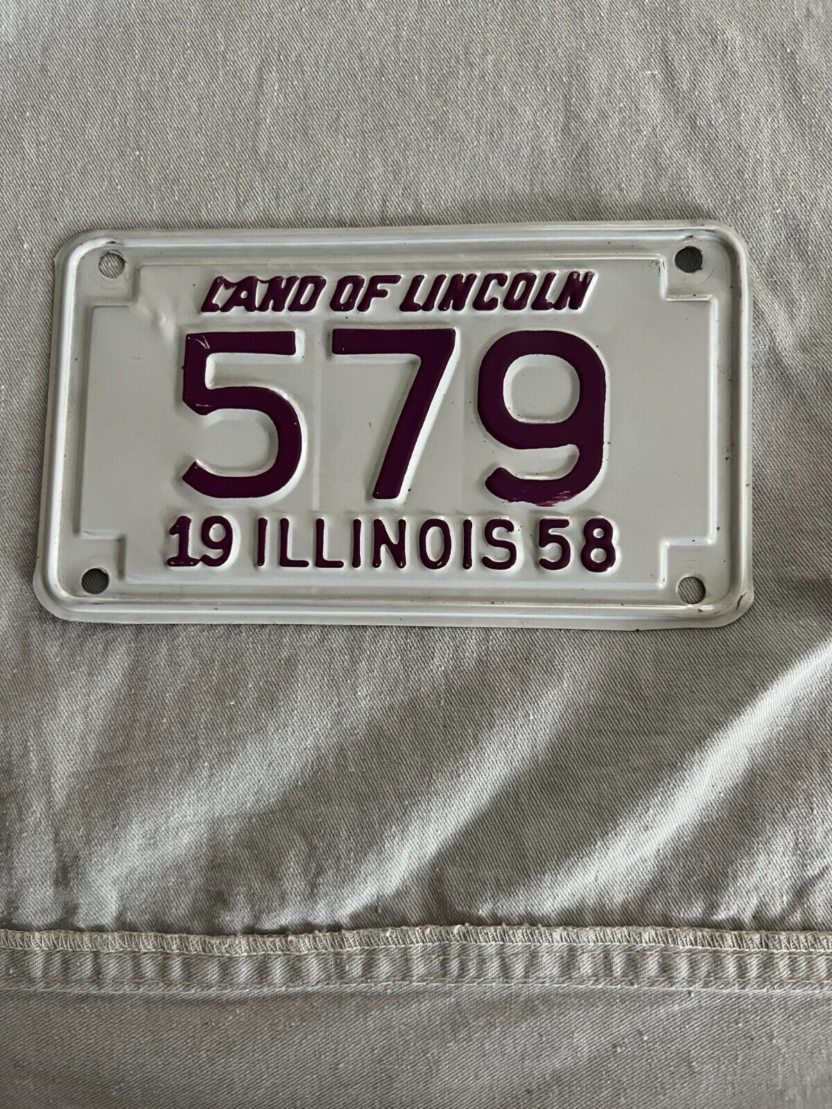 1958 illinois motorcycle license plate