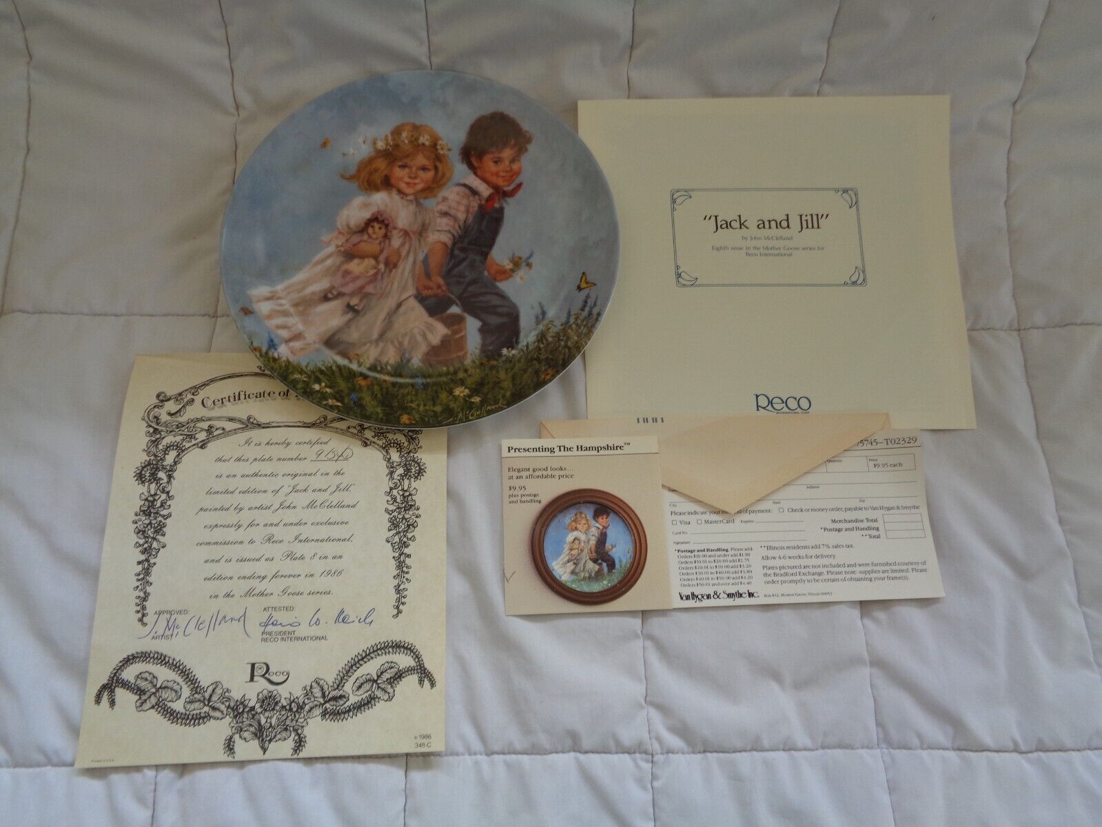 1986 Reco Jack And Jill Collectors Plate From The Mother Goose Series #17