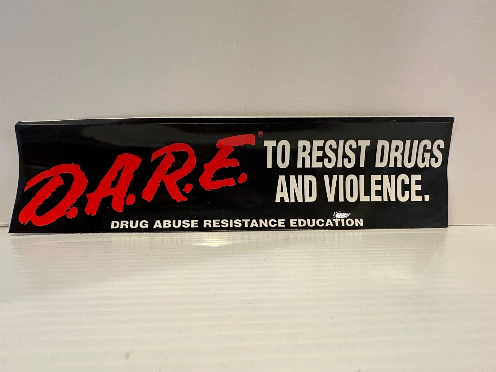 Original Vintage Rare 1990 D.A.R.E. Bumper Sticker DARE Drug Abuse Resistance Ed