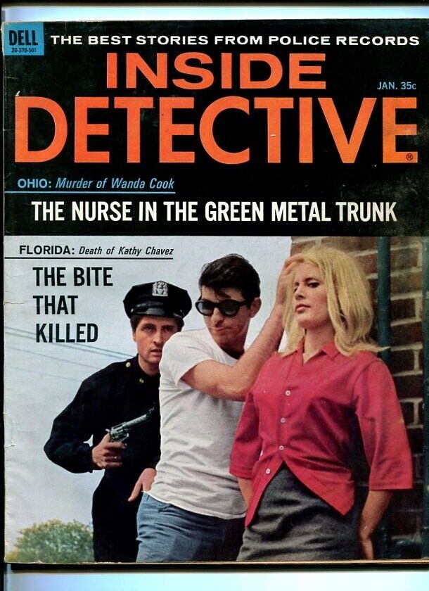 MAG: INSIDE DETECTIVE-JAN. 1965-ESCAPE-TIGER-GUN-BURNING-UNLAWFUL-HUNTED VG/FN