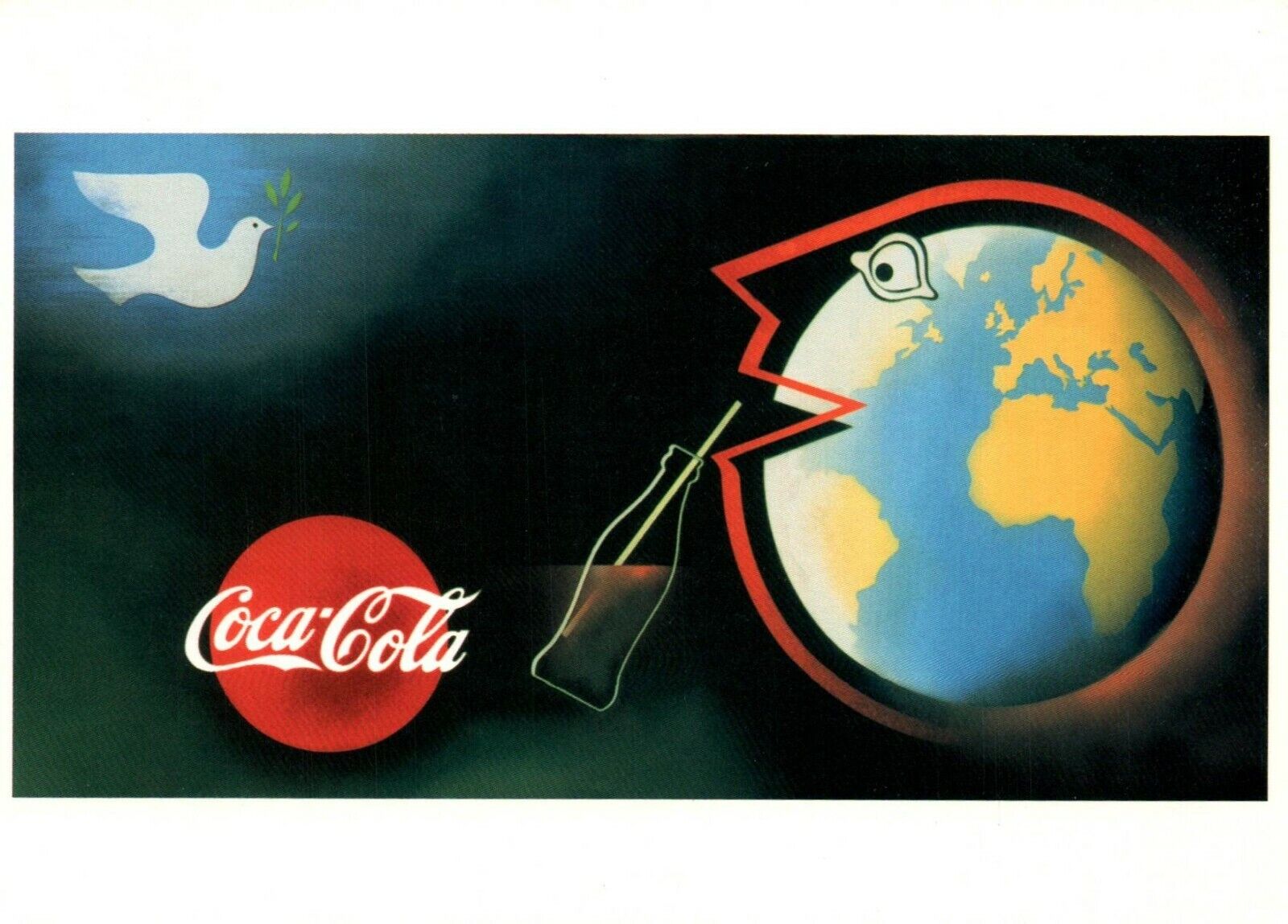 Postcard World Peace Dove Coca Cola