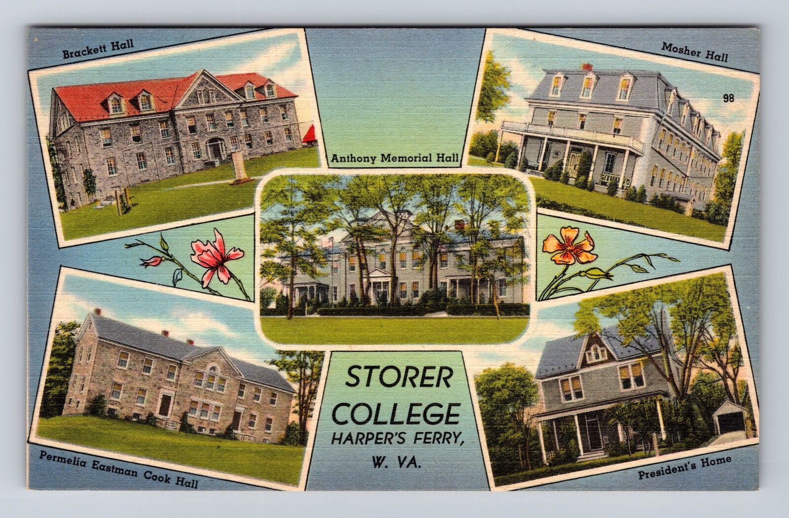 Harpers Ferry WV-West Virginia, Storer College, Antique Vintage Postcard