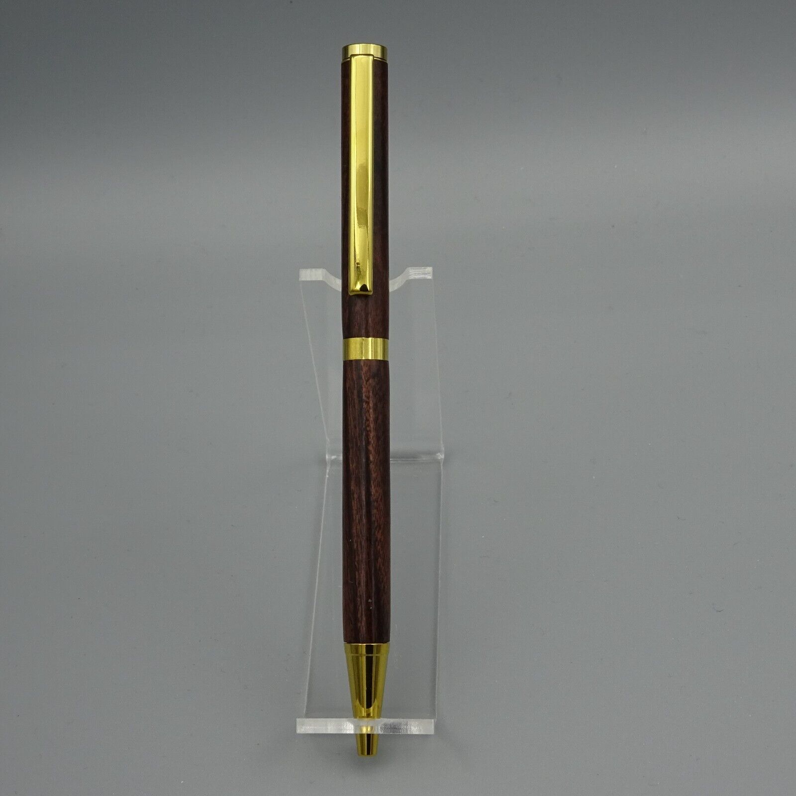 SLIMLINE TWIST PEN with BOLIVIAN ROSEWOOD BARREL and GOLD TRIM