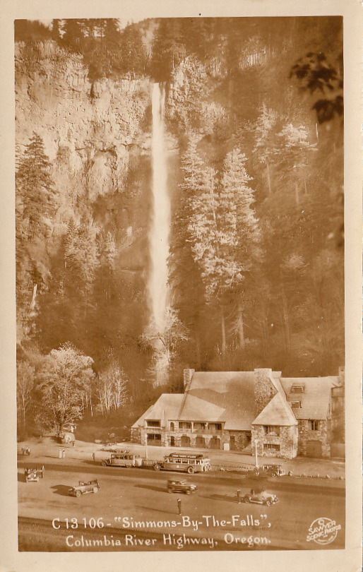 Postcard RPPC Simmons by the Falls Columbia River Highway OR 