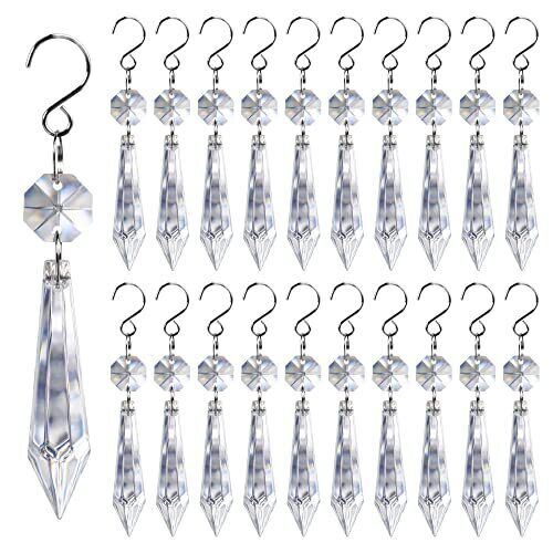 20PCS Clear Chandelier Icicle Crystal Prisms55mm Chandelier Crystals Crystals...