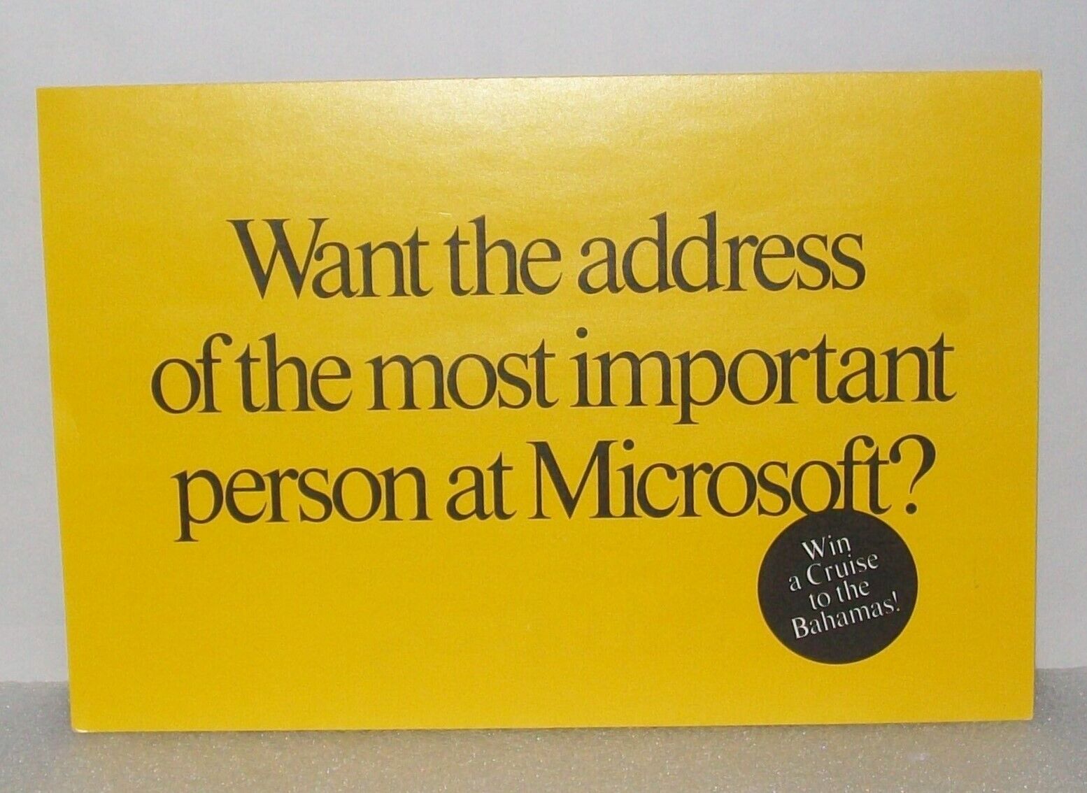 Vintage Microsoft 1990s Software Registration Card