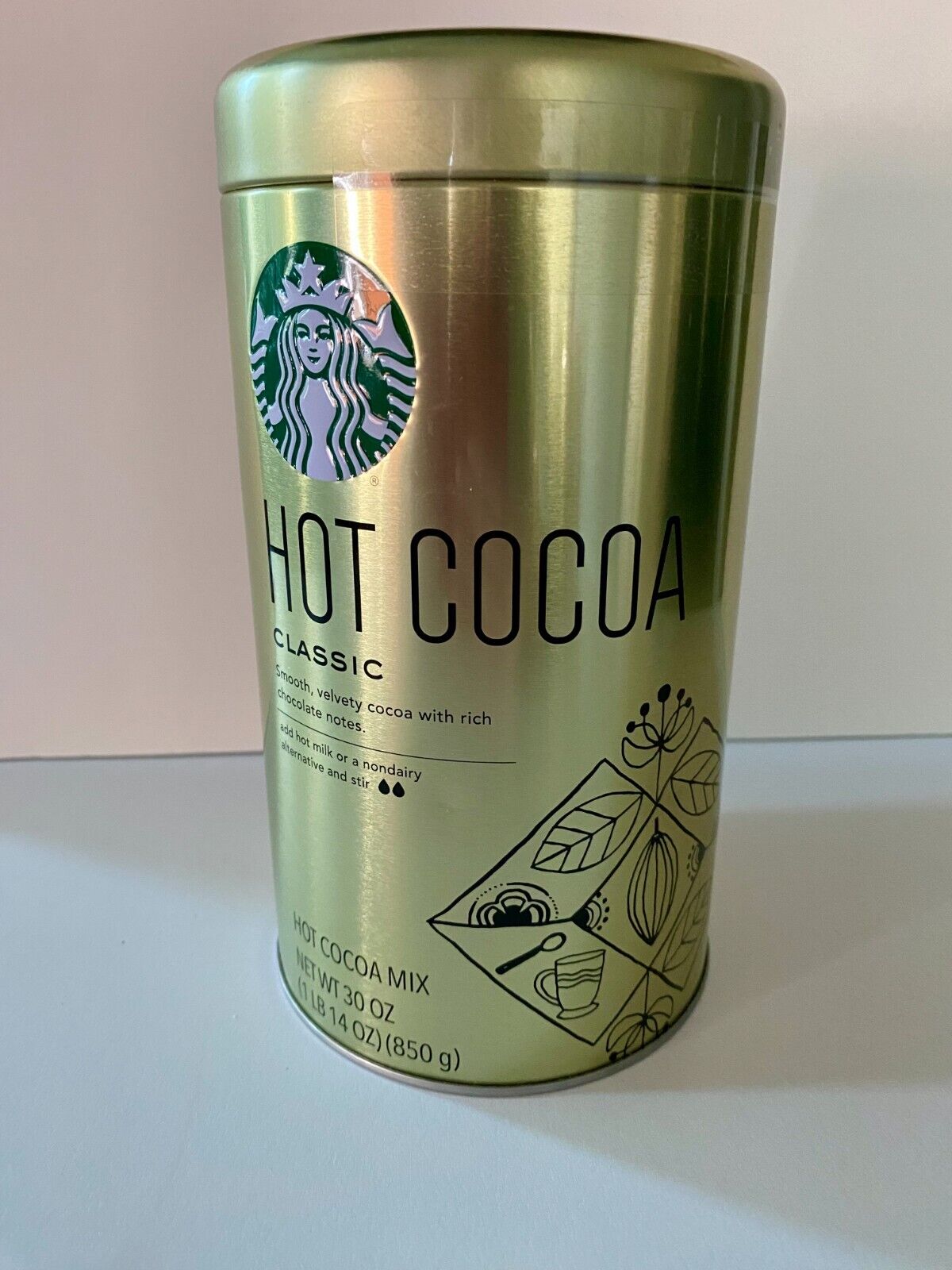NEW Starbucks Hot Cocoa Classic Mix Tin-30oz / 850g EXP 09/24/25