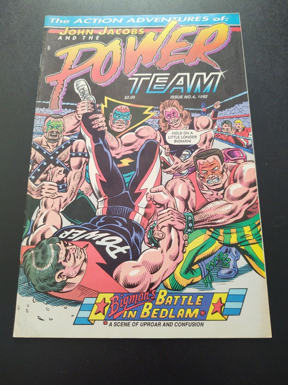 John Jacobs and the Power Team Issue #4 autographed 1992 weird evangelical comic