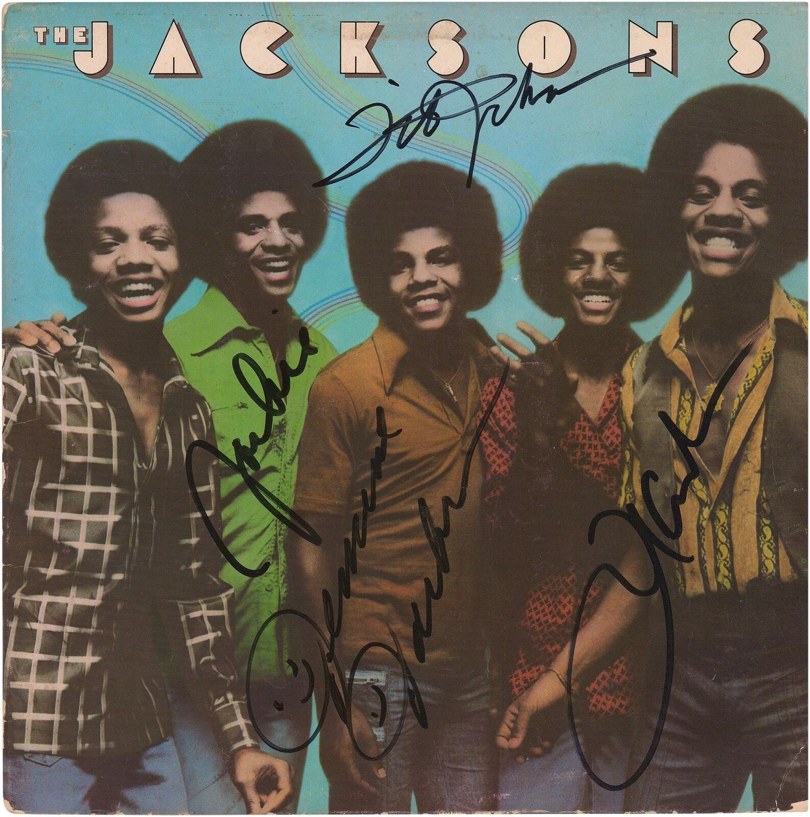 Jackson 5 Autographed The Jacksons Autographed Album with 4 Signatures BAS