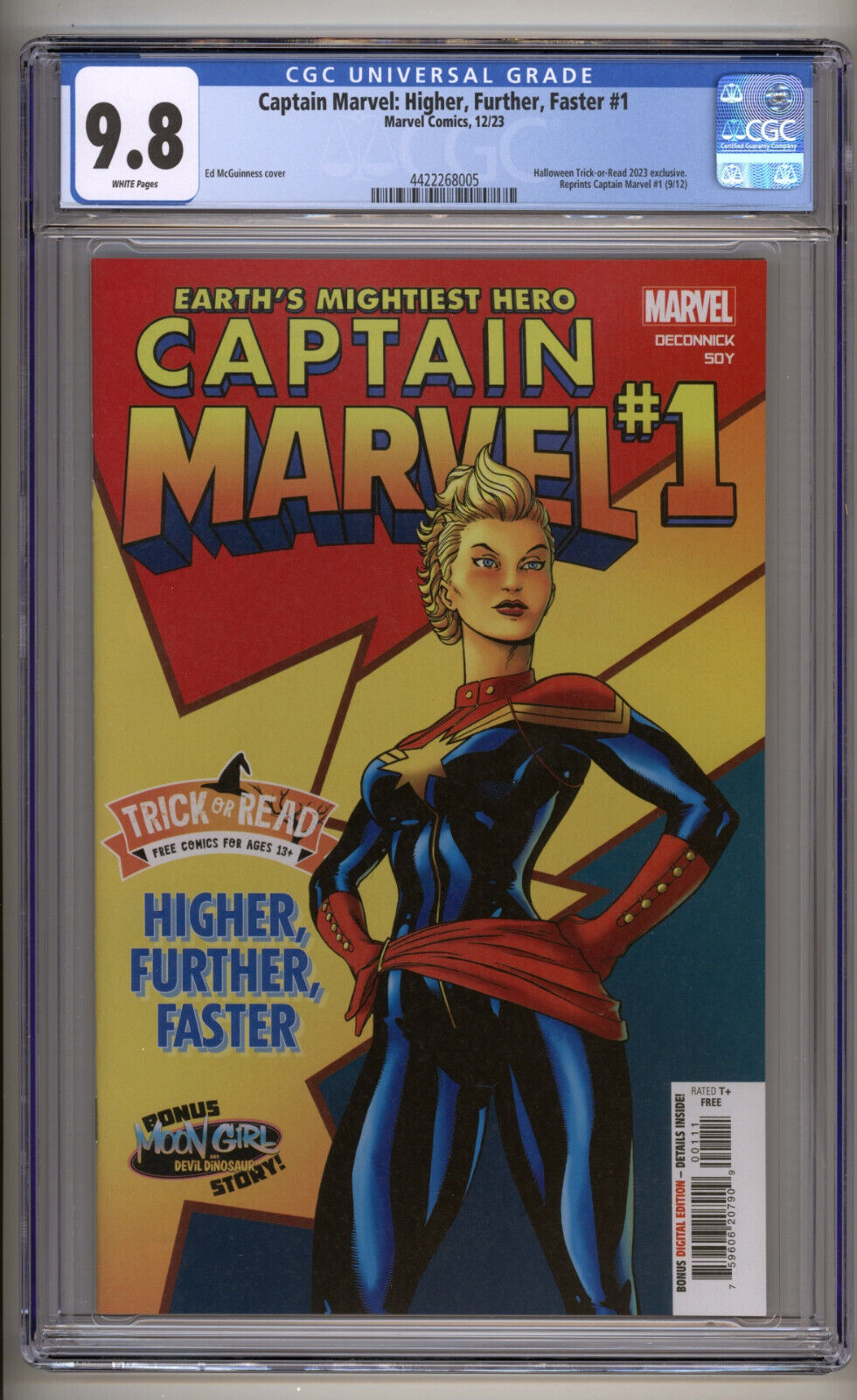 Captain Marvel Higher Further Faster #1 CGC 9.8 Ed McGuinness Cover Highest 2023