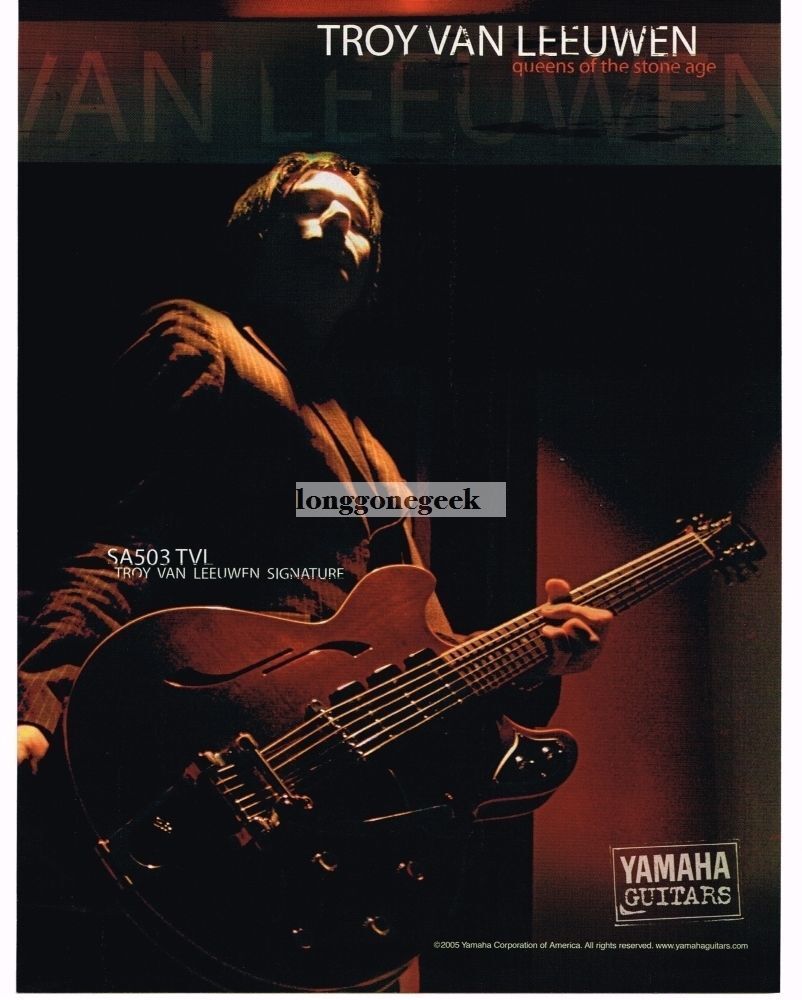 2005 YAMAHA SA503 TVL Electric Guitar TROY VAN LEEUWEN Vintage Ad 