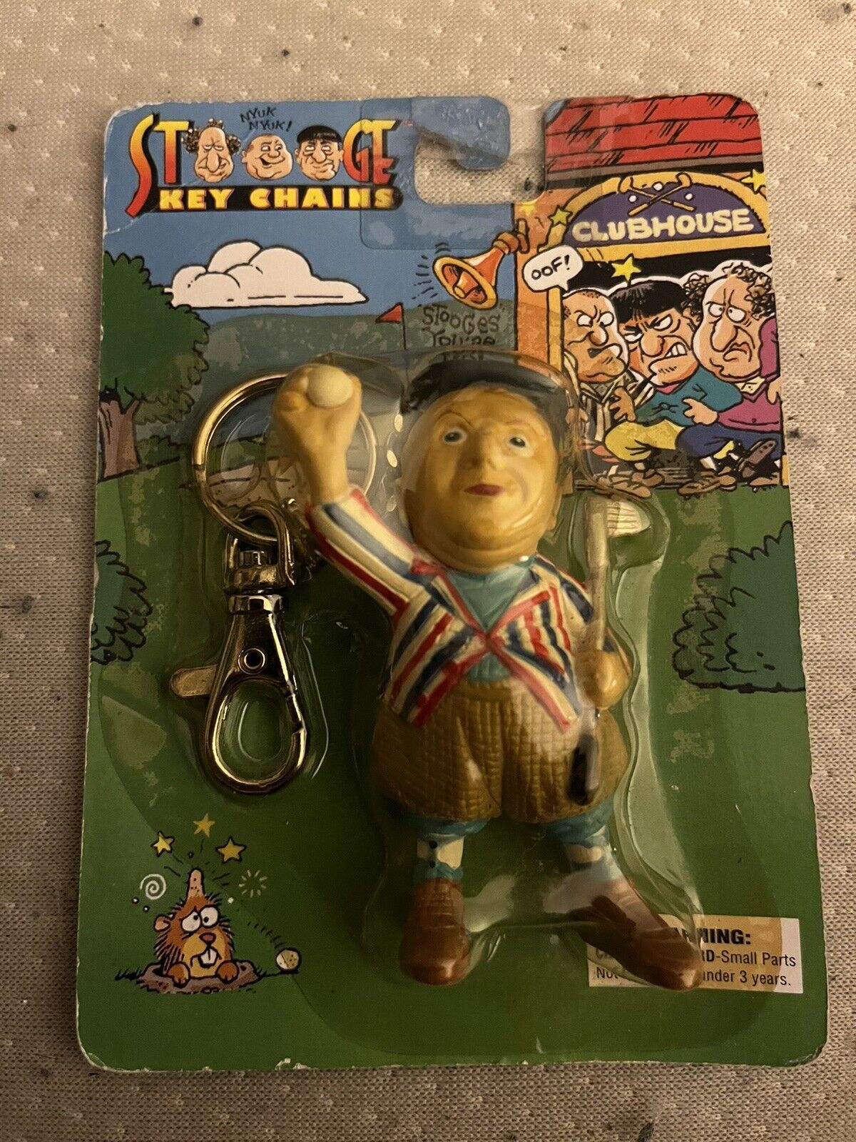Vtg. Three Stooges Key-chain Curly
