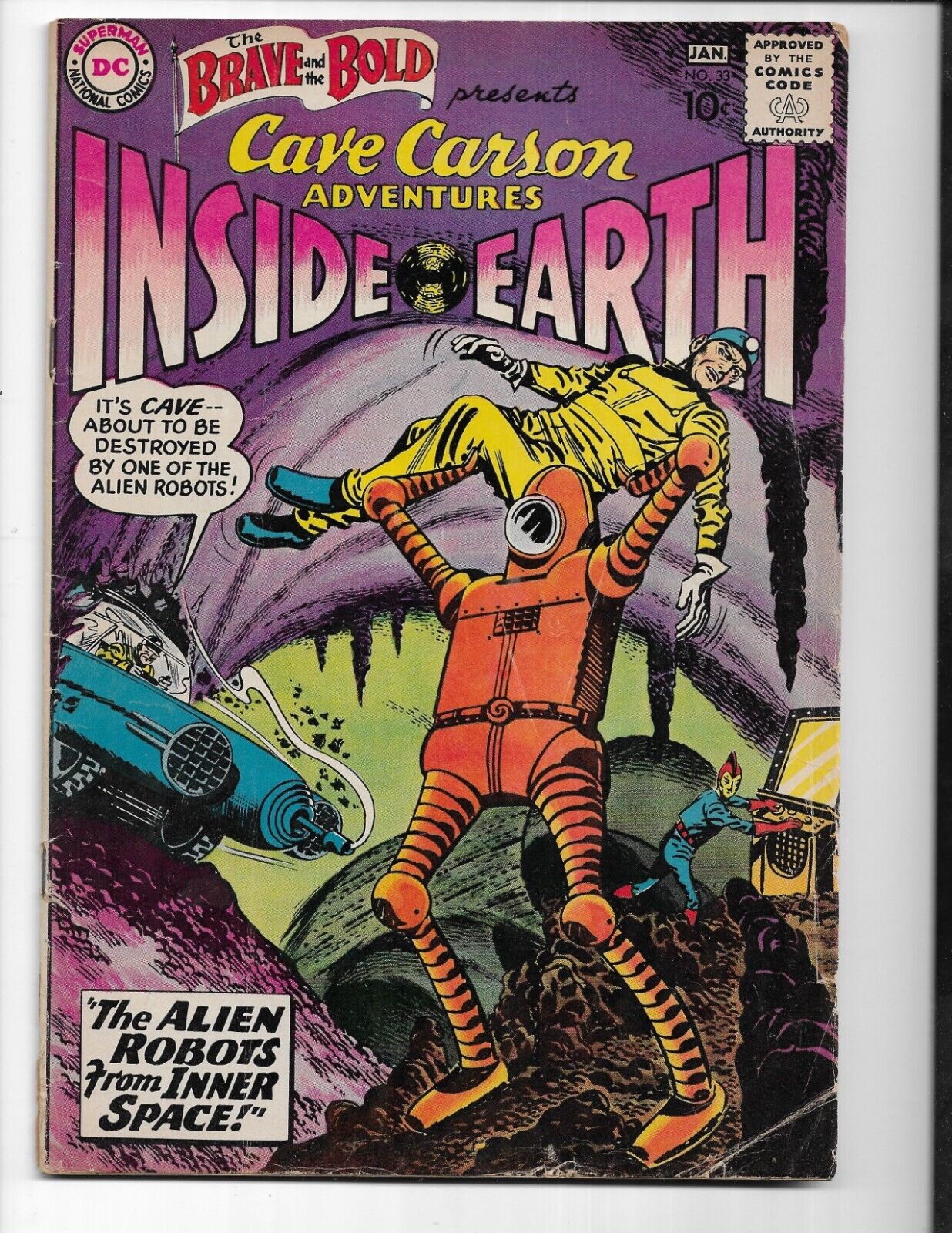 Brave And The Bold 33 1961 DC Comics VG+ 4.5 3rd App Cave Carson Robot Cover