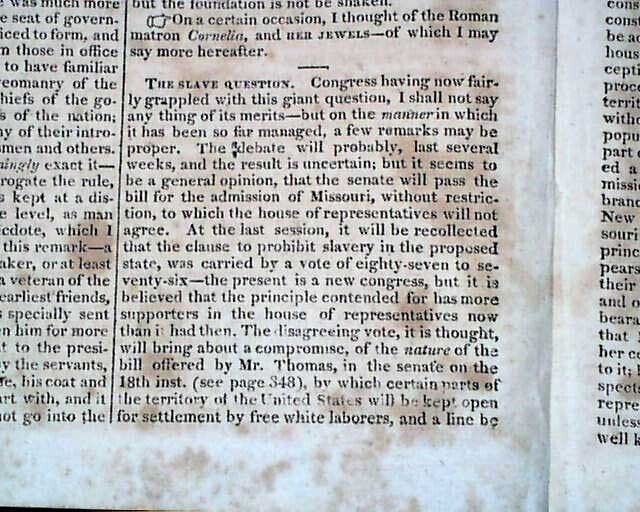 MORDECAI MANUEL Noah Jewish Homeland Grand Island Niagara River 1820 Newspaper