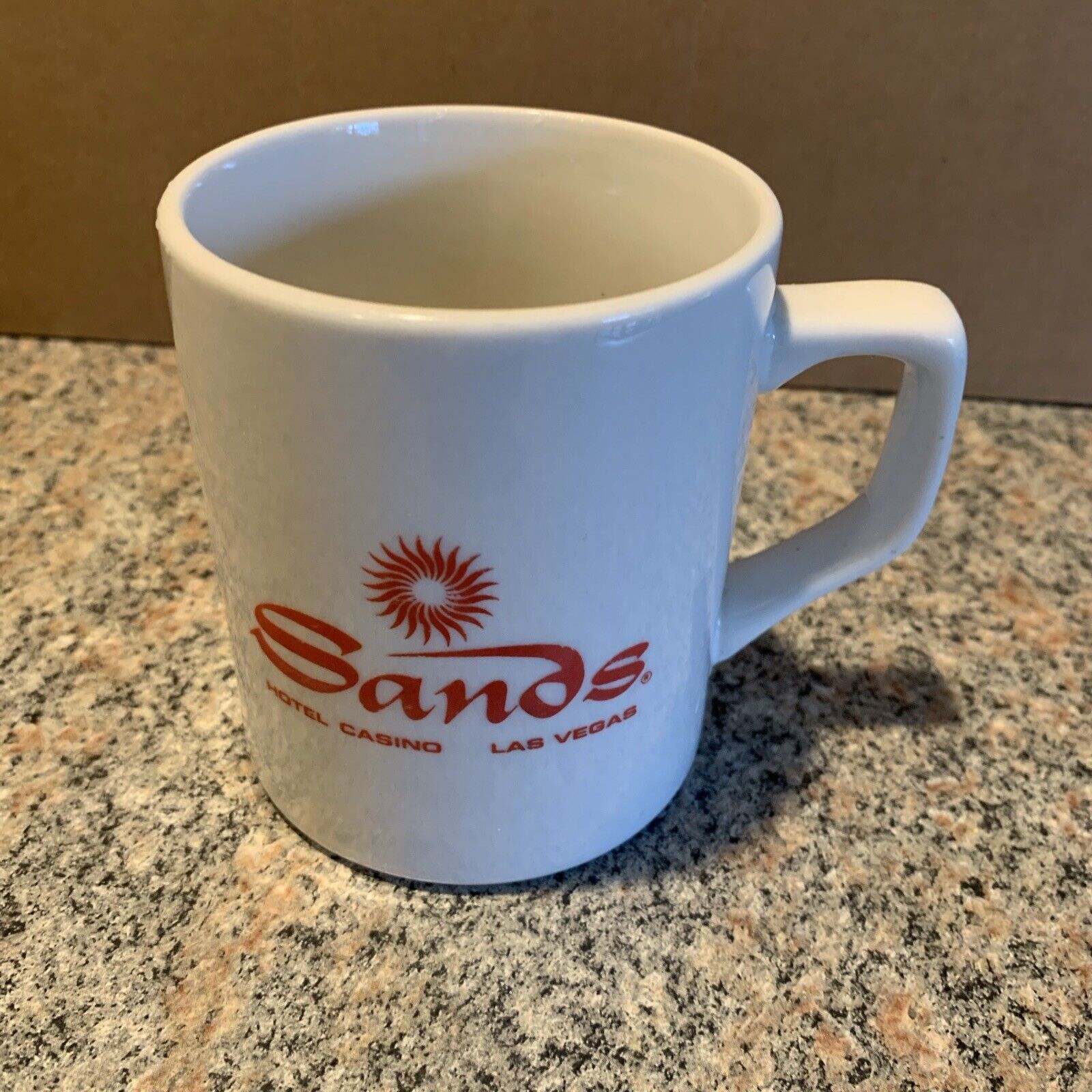 Sands Casino Coffee Cup Mug Las Vegas Hotel Souvenir Beige Ceramic Collectible