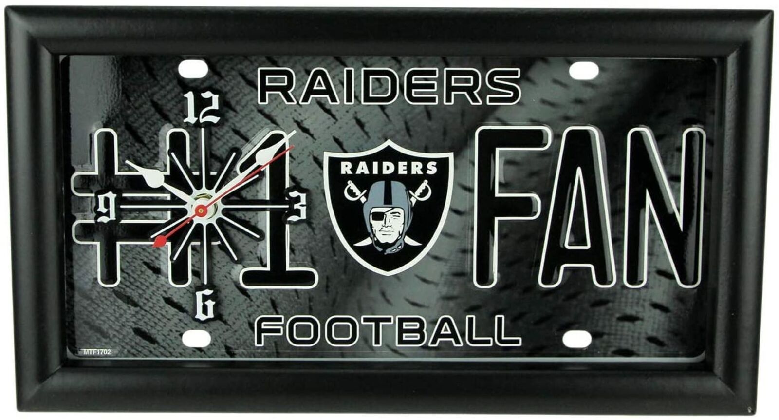 GTEI NFL Las Vegas Raiders #1 Fan Wall/Desk Clock for Home or Office