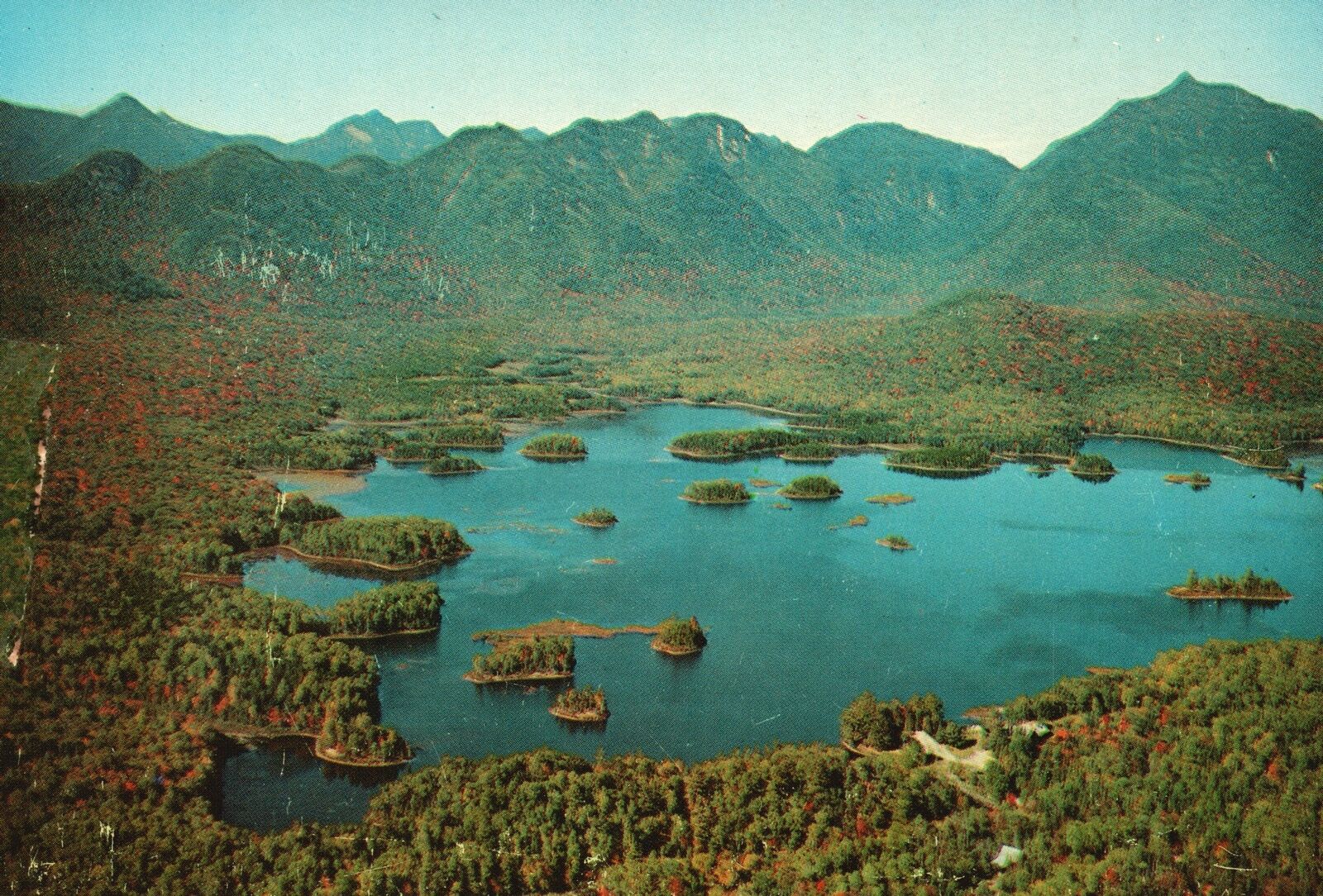 Postcard High Peak Country Of The Adirondacks And Picturesque Elk Lake New York