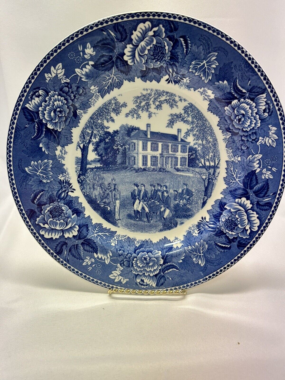 Wedgwood ETRURIA 1812 HARRISON MANSION Blue Souvenir Historical Plate 10
