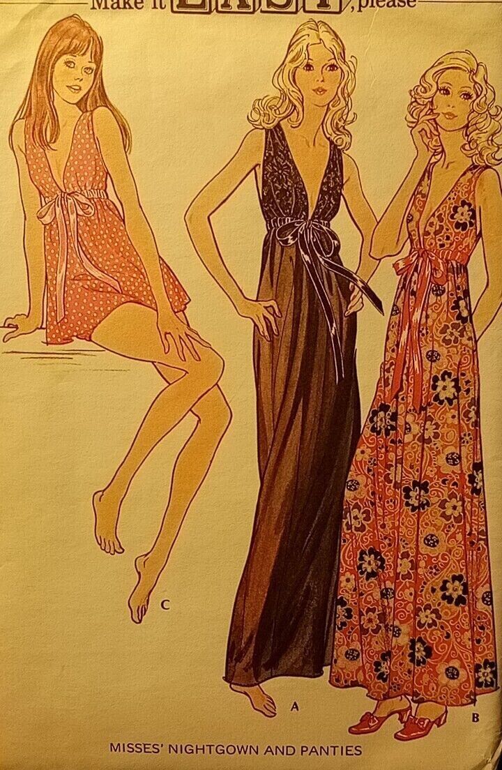 Uncut 1971 McCall\'s Nightgown Sewing Pattern Size Medium #3062