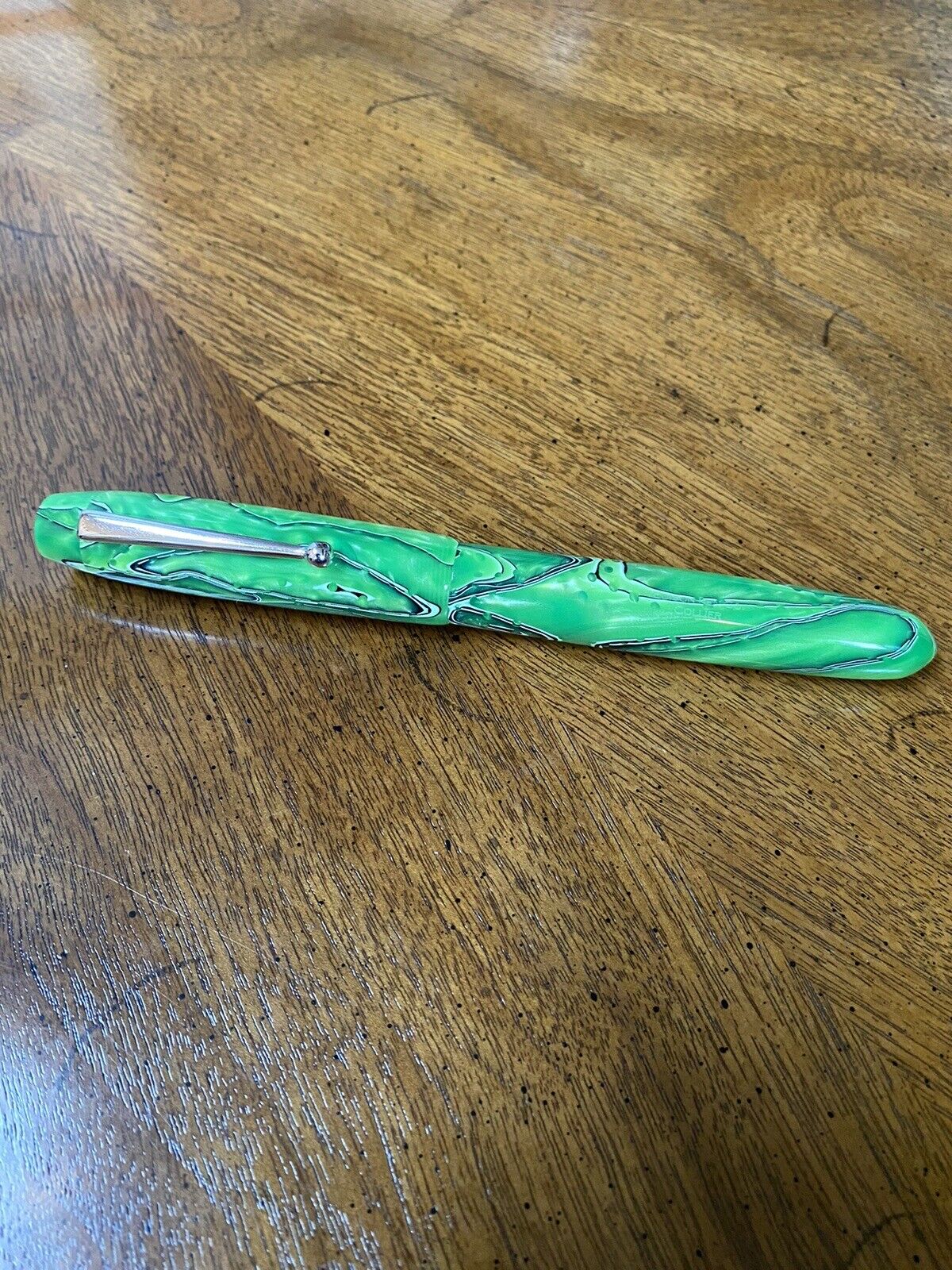 Edison Collier Fountain Pen Green Gecko EF Nib