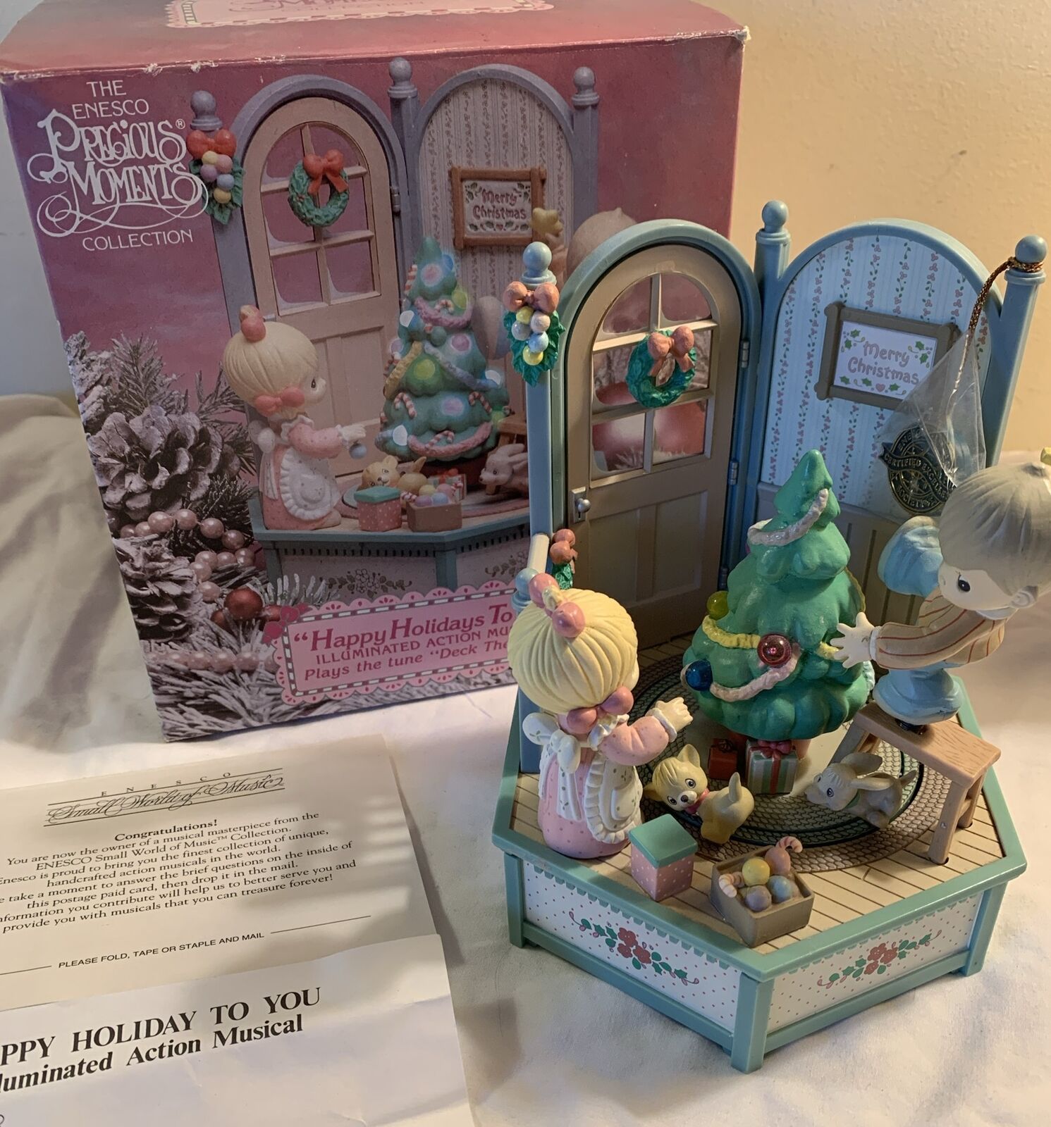 Enesco Precious Moments Happy Holidays To You Lights Action Musical Works 585467