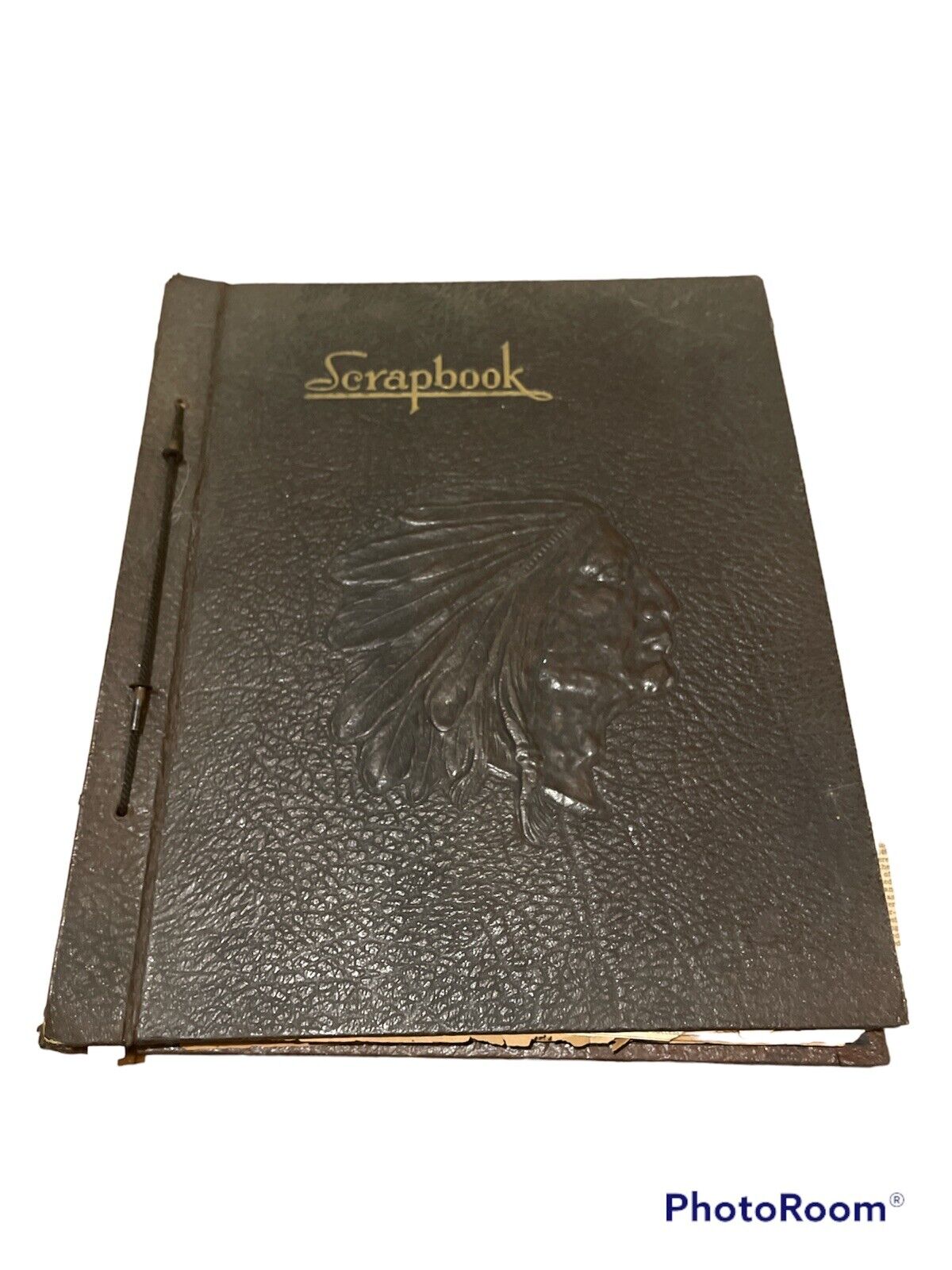 Vintage Leather Native American Scrapbook 1930s Seminoles Newspaper