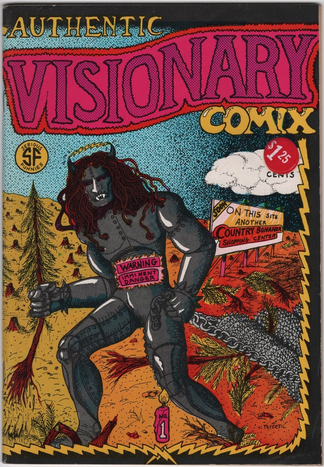 Authentic Visionary Comix Comic Book #1 Serious Funnies Underground 1976 FINE