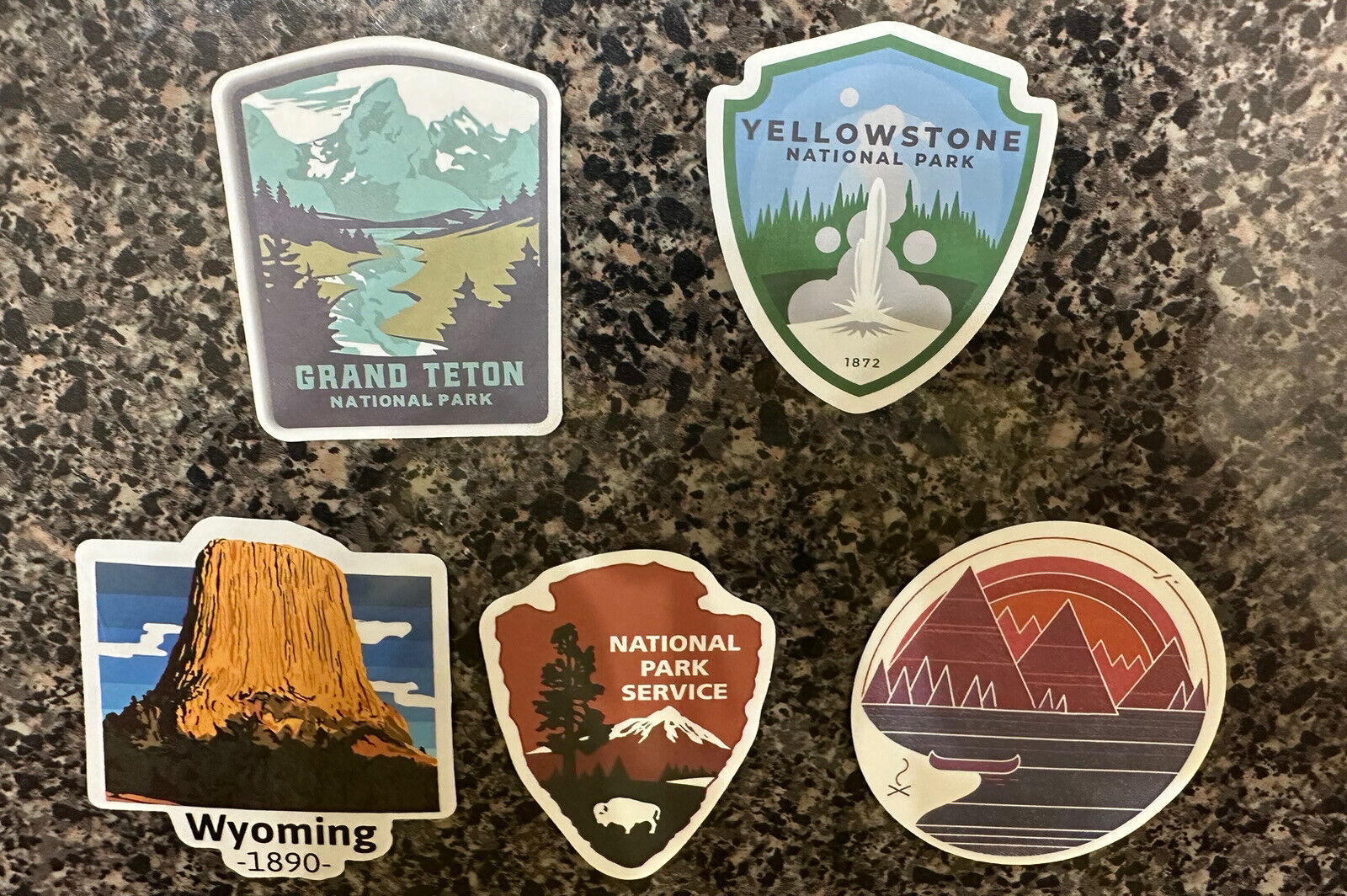 A set of Five (5) Yellowstone National Park/Grant Teton National Park