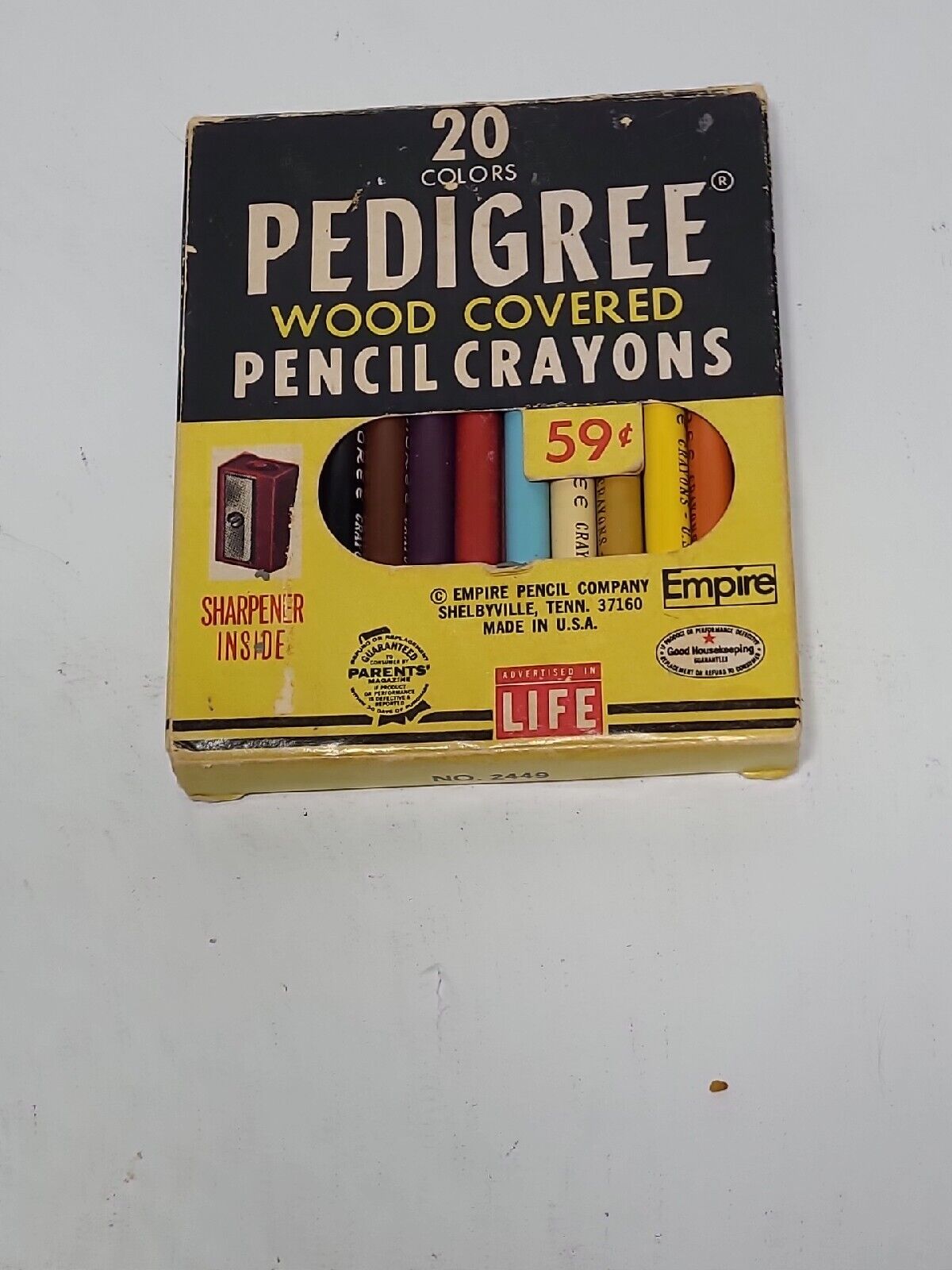 Vintage Pedigree Colored Pencil Crayons Empire USA And Sharpener