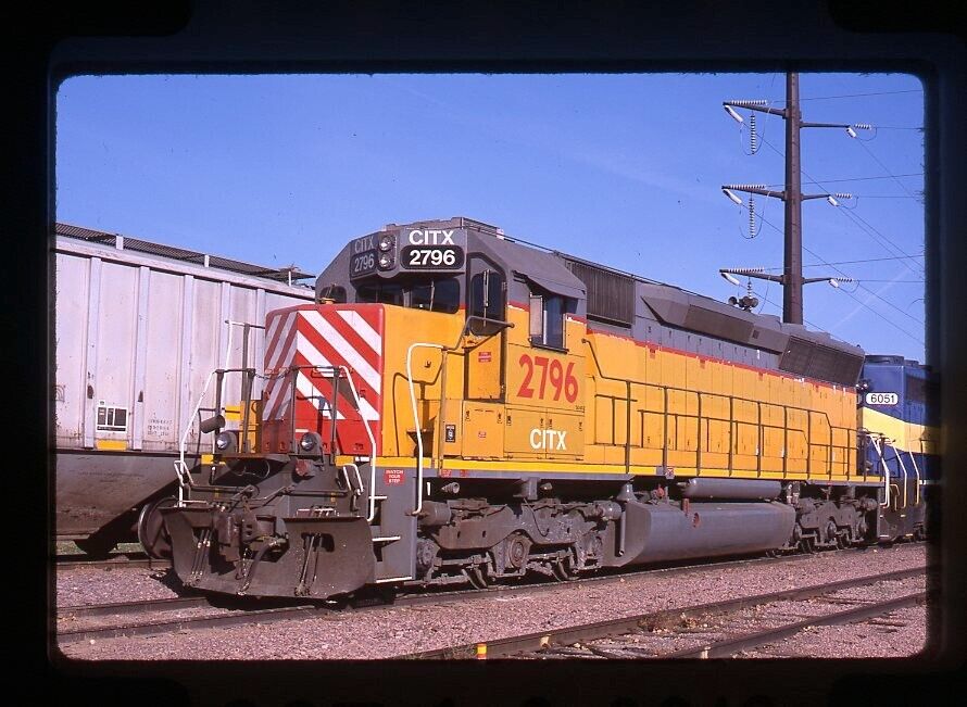 Original Railroad Slide CITX Citi-Rail 2796 SD45M at Waseca, MN