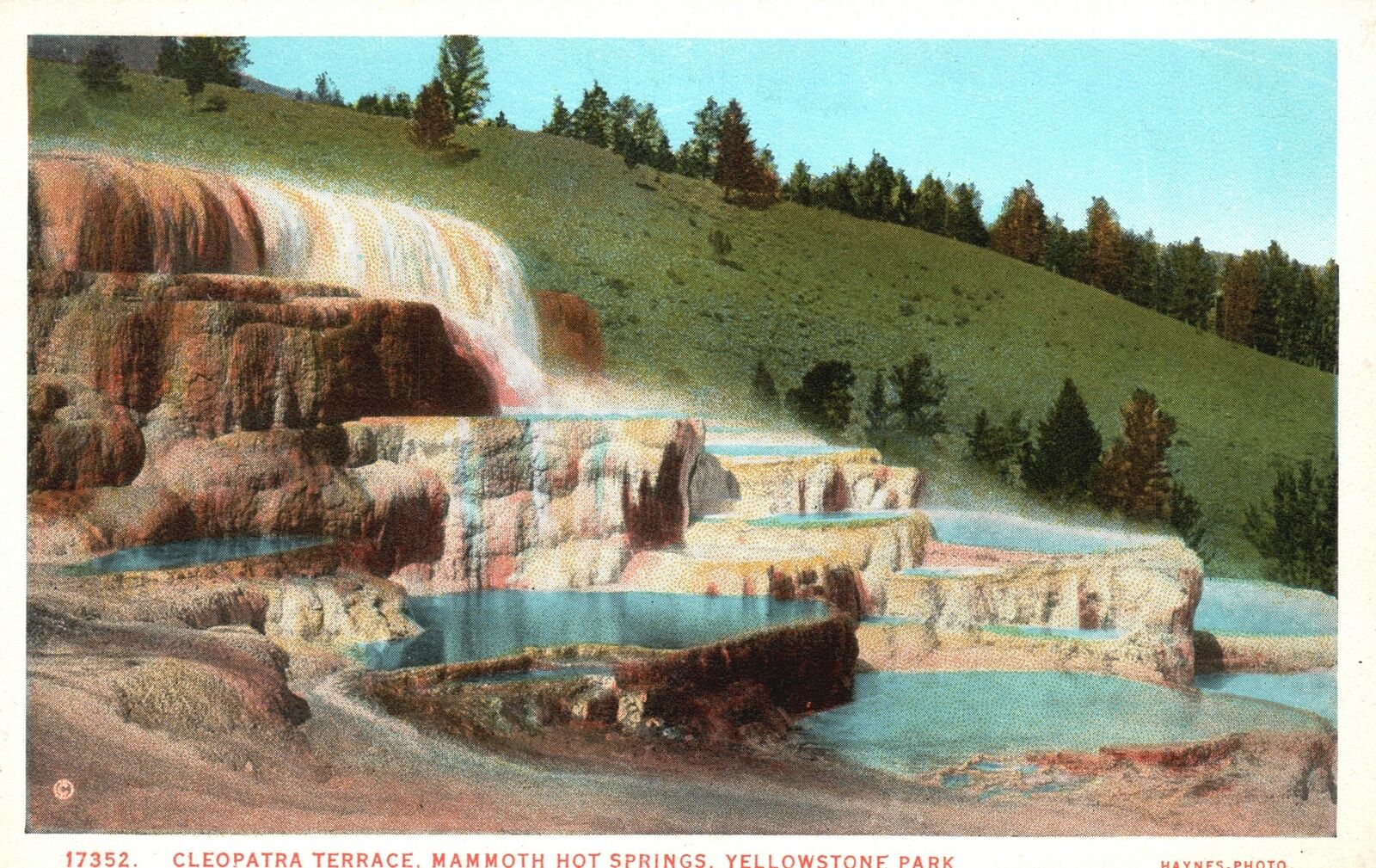 Vintage Postcard 1920s Cleopatra Terrace Mammoth Hot Springs Yellowstone Park WY