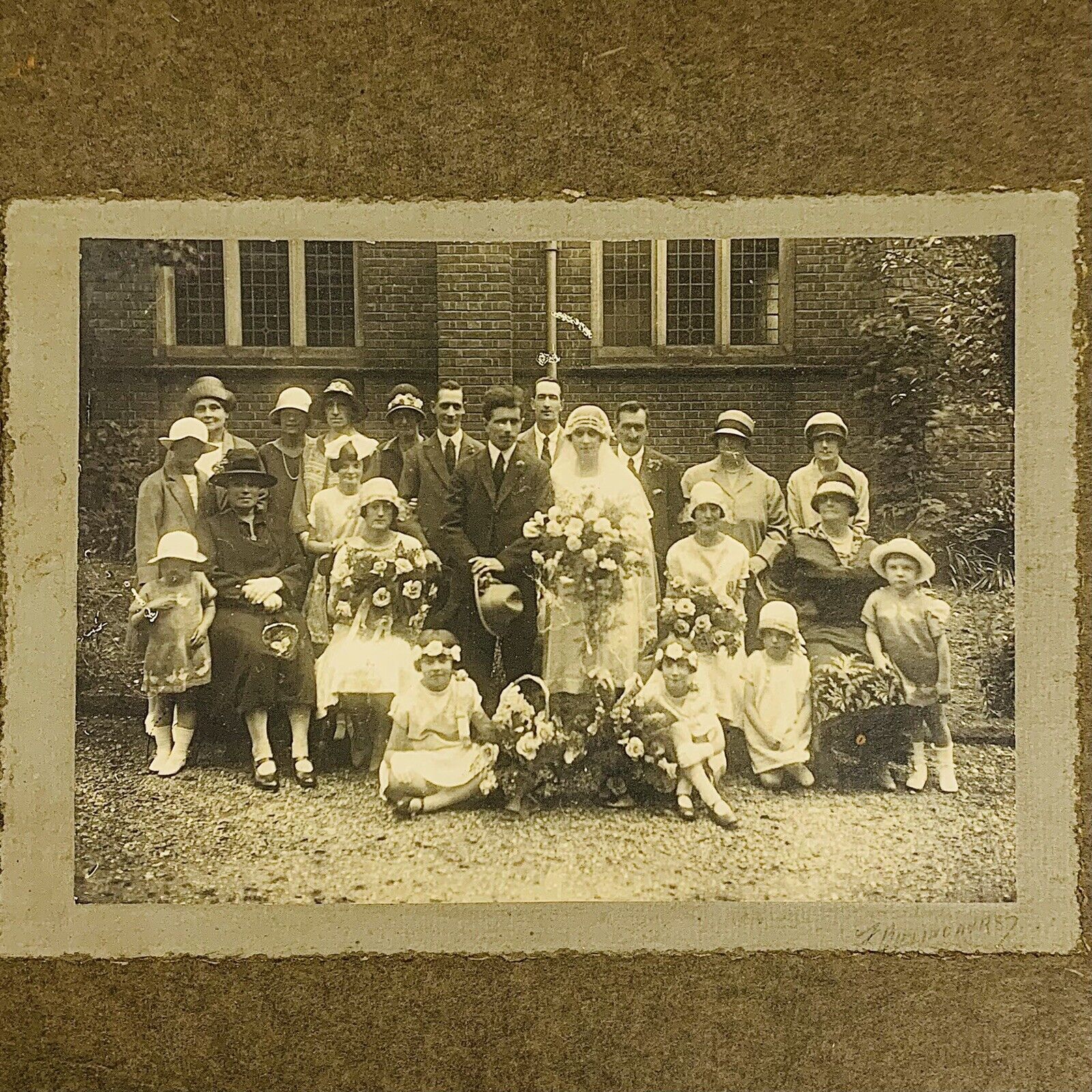 Vintage 1900\'s European Wedding Party Family Photo 4\