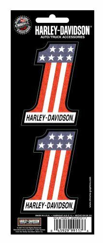 Harley Davidson Number One American Flag Holographix 2-Piece Decal Set