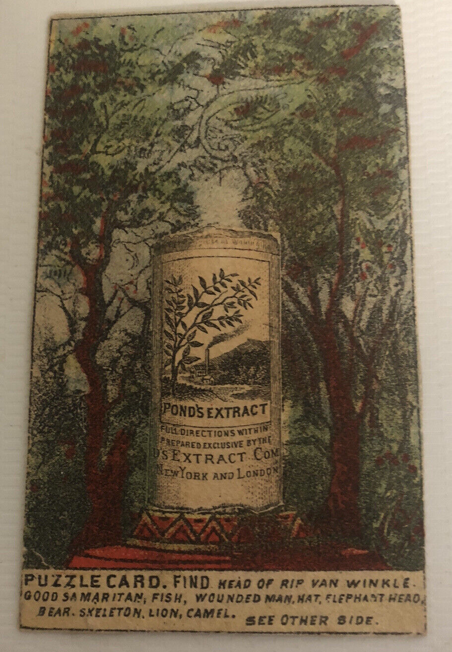 Pond’s Extract -Quack Med. *VICTORIAN TRADE PUZZLE CARD