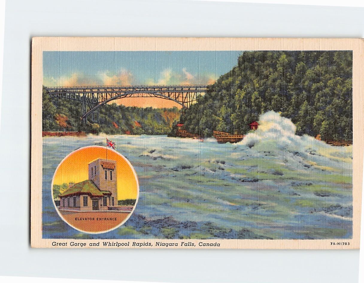 Postcard Great Gorge and Whirlpool Rapids Niagara Falls Canada