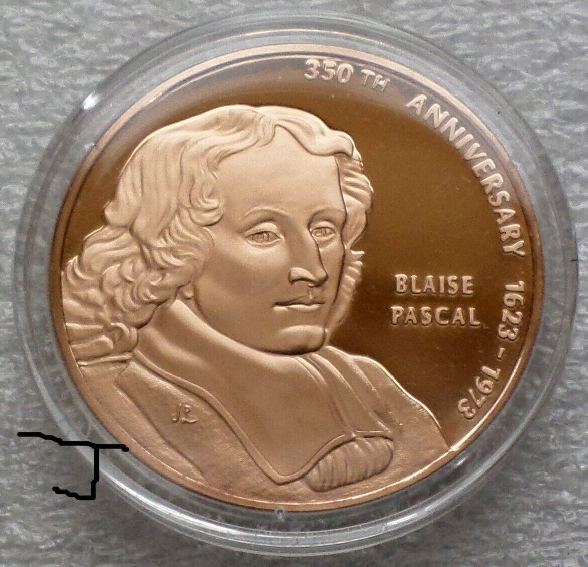 Blaise Pascal French Religious Philosopher Scientist Mathematician Bronze Medal
