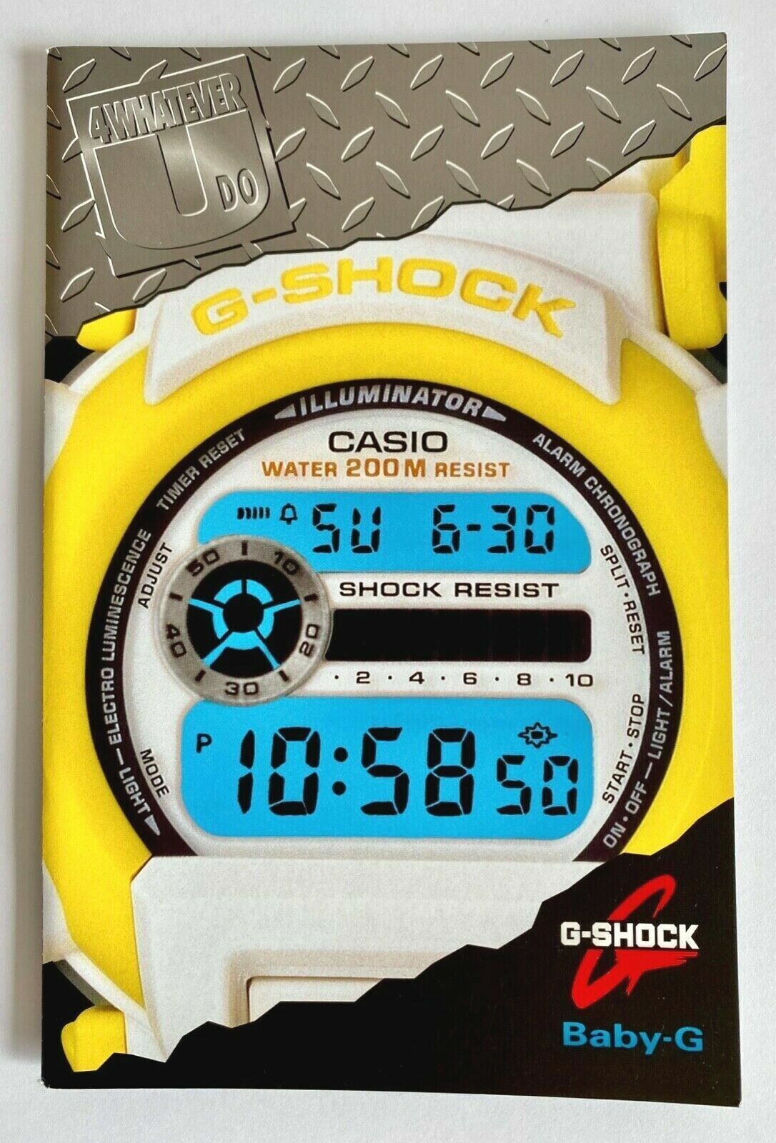 Vintage 1997 Casio G Shock Wrist Watch Retail Store Catalog Guide Baby G NOS USA