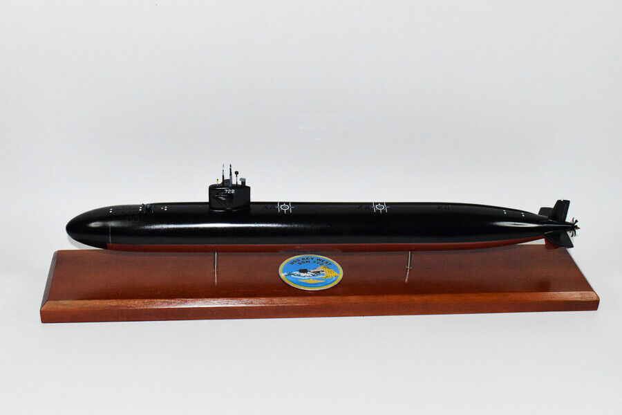 USS Key West (SSN-722) Submarine Model, Navy, Scale Model, Mahogany, 20 inch, LA