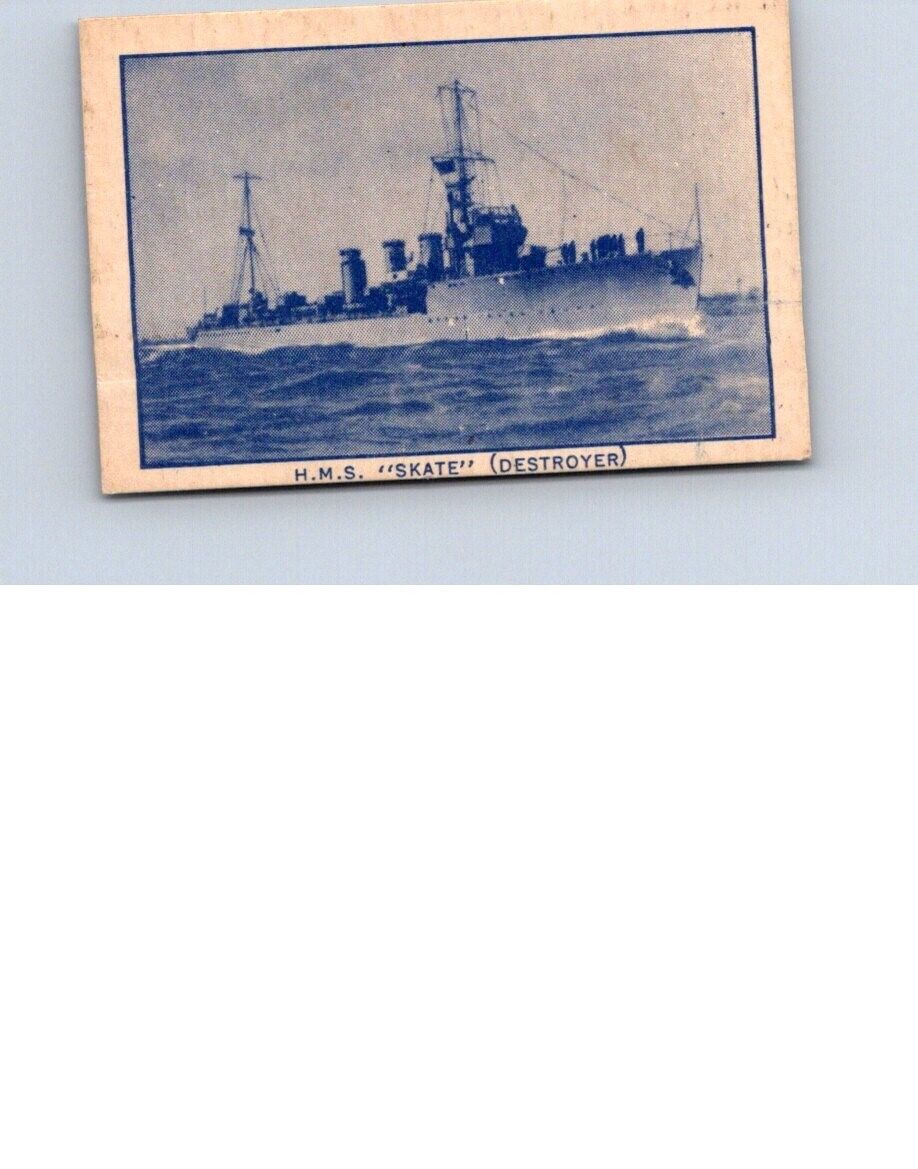 VINTAGE 1942 BRITISH CONSOLS WARSHIP PLAYING CARD#50 HMS SKATE   NO1408
