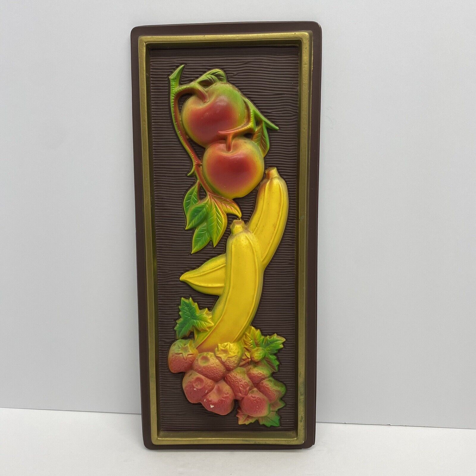 1968 Miller Studio Fruit Theme Wall Plaque Molded Plastic MCM VTG Banana Retro