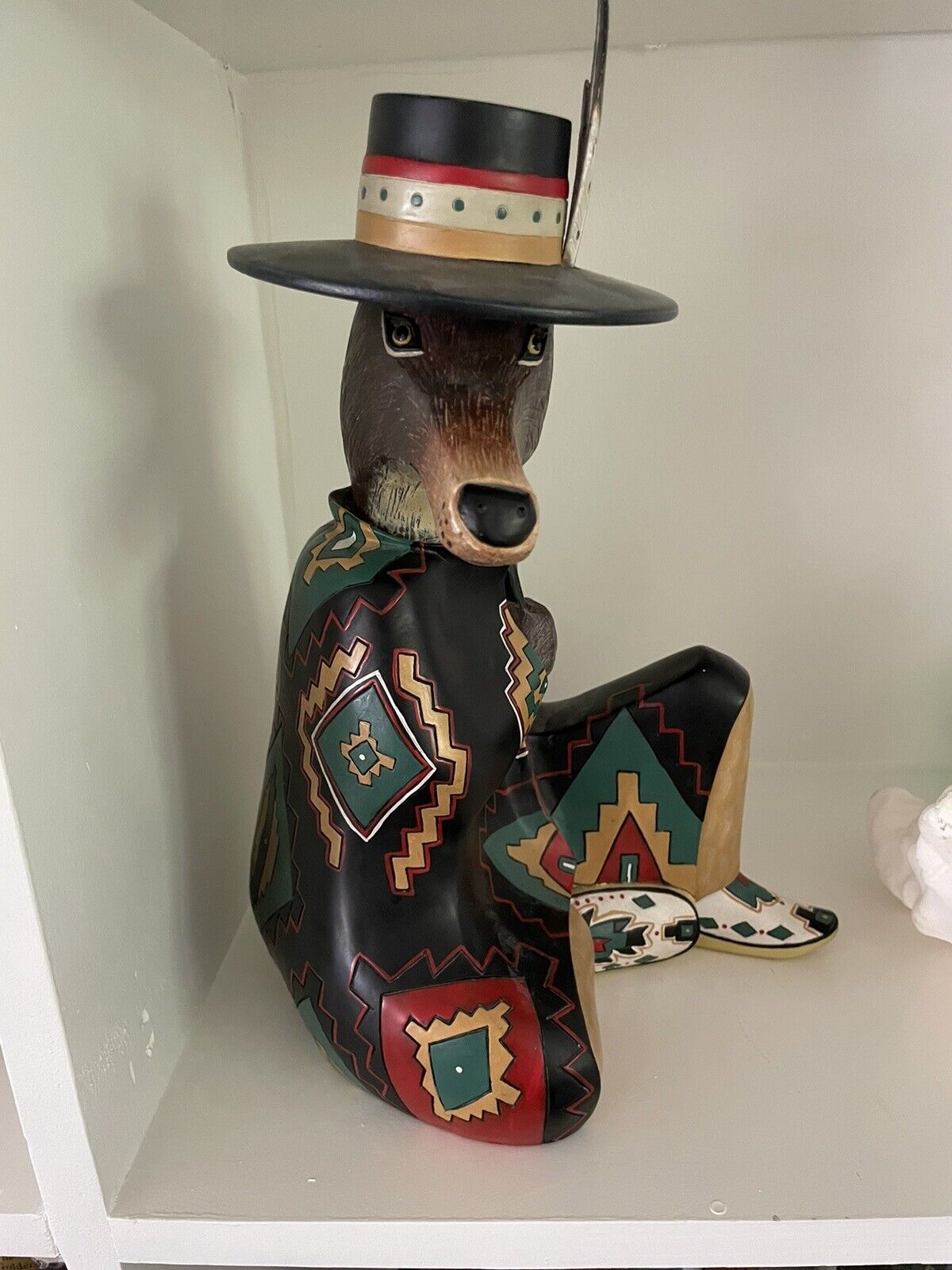 Robert Shields Coyote Trickster Southwestern Figurine Sculpture Red Marked RSD