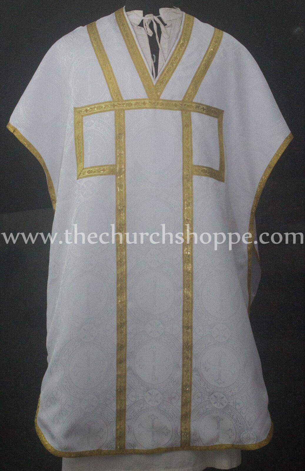 White Chasuble. St.Philip Neri Style vestment Stole & mass set 5 pc,Vestment NEW