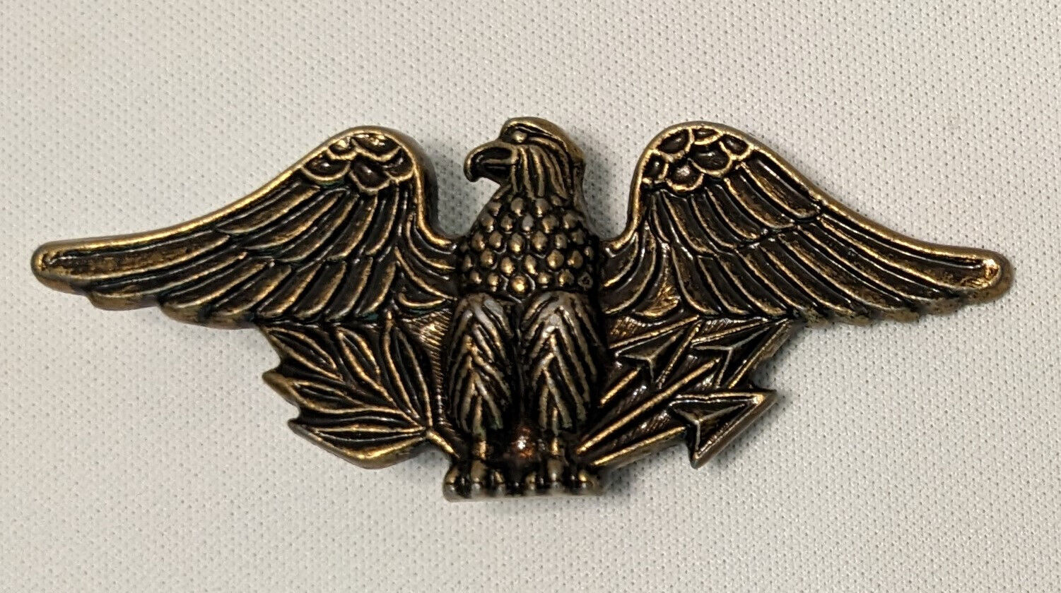 Vintage Used A-S NYC 7402 Brass Eagle Emblem for Furniture, Helmet, Nameplate
