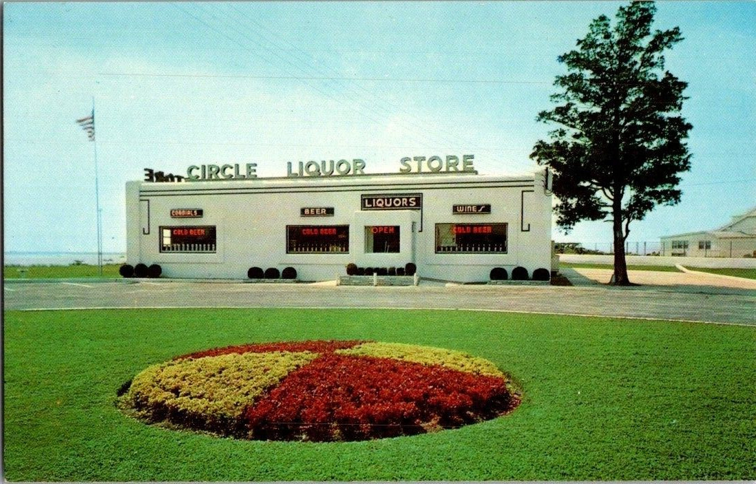 1960\'S. CIRCLE LIQUOR STORE. SOMERS POINT, NJ. POSTCARD FX20