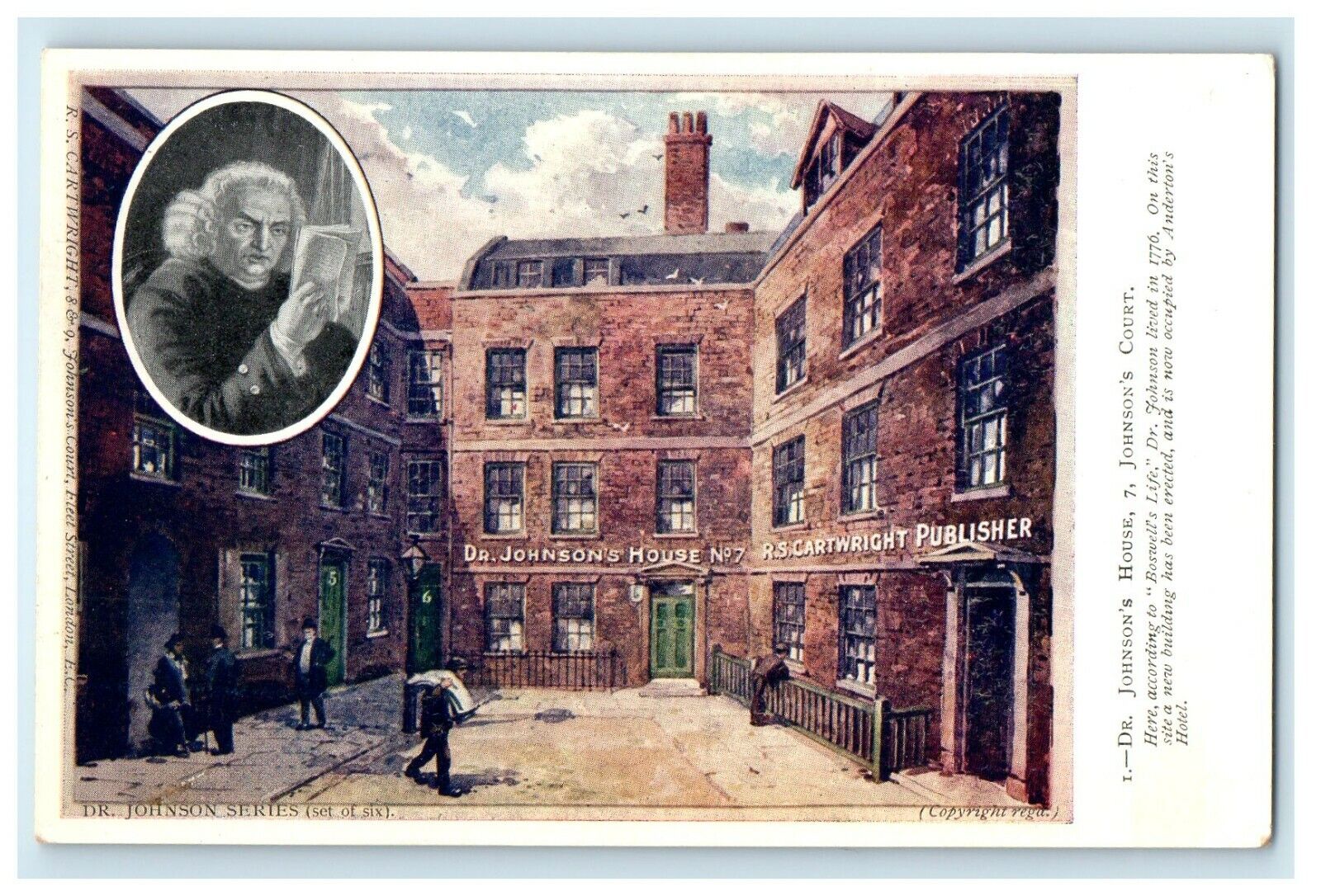 c1910\'s Dr. Johnson\'s House No. 7 Johnson\'s Court London UK Postcard