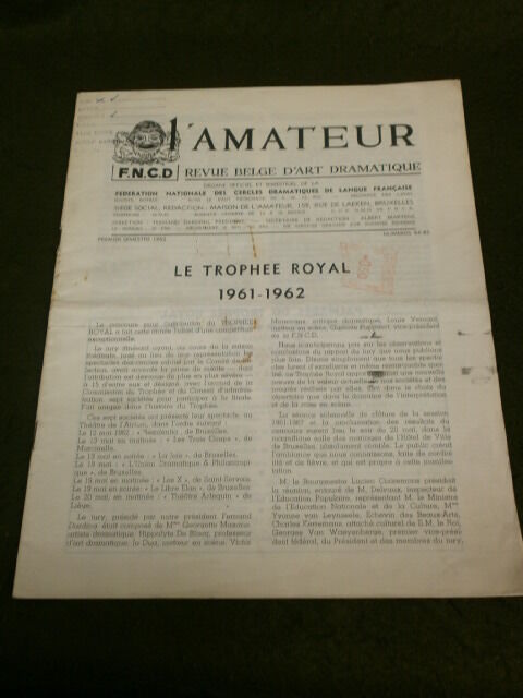 THEATRE - L\'AMATEUR #84 - 1962 - AMATEUR POETS - JULES SUPERVIELLE